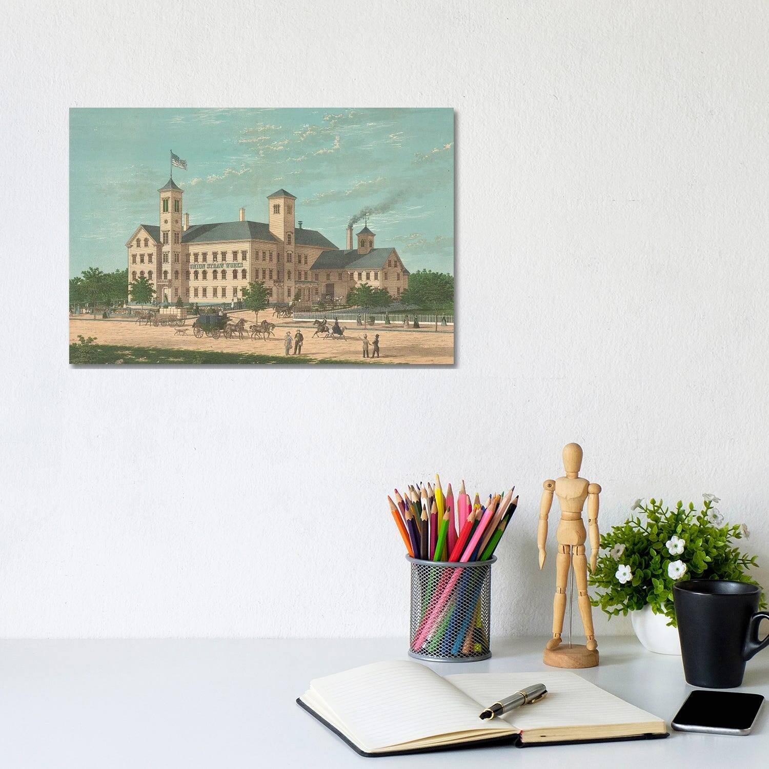 iCanvas "Union Straw Works, Foxboro, Massachusets" by American School